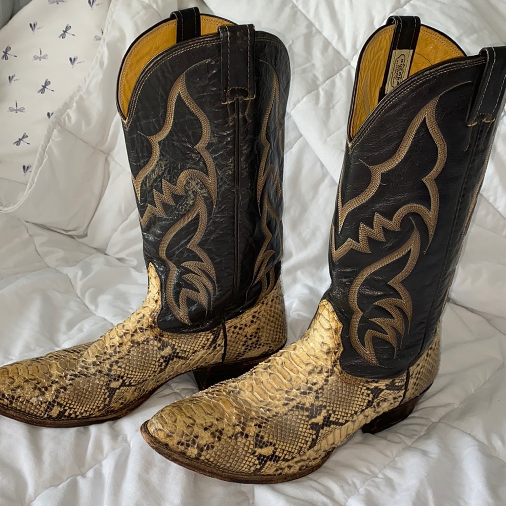 Nocona vintage snakeskin cowboy boots 11.5D